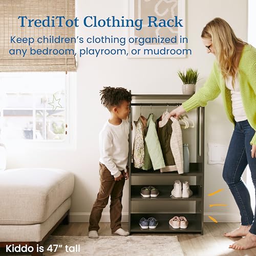 ECR4Kids TrendiTot Clothing Rack, Kids Wardrobe, Grey Wash