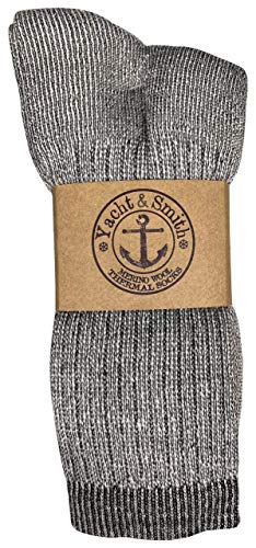 Yacht & Smith 12 Pairs Merino Wool Thermal Boot Socks, Mens Womens Hiking Winter Sock4