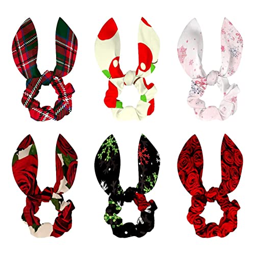 Chouchous avec nœud en ruban pour queue de cheval et accessoires cheveux roses rouges