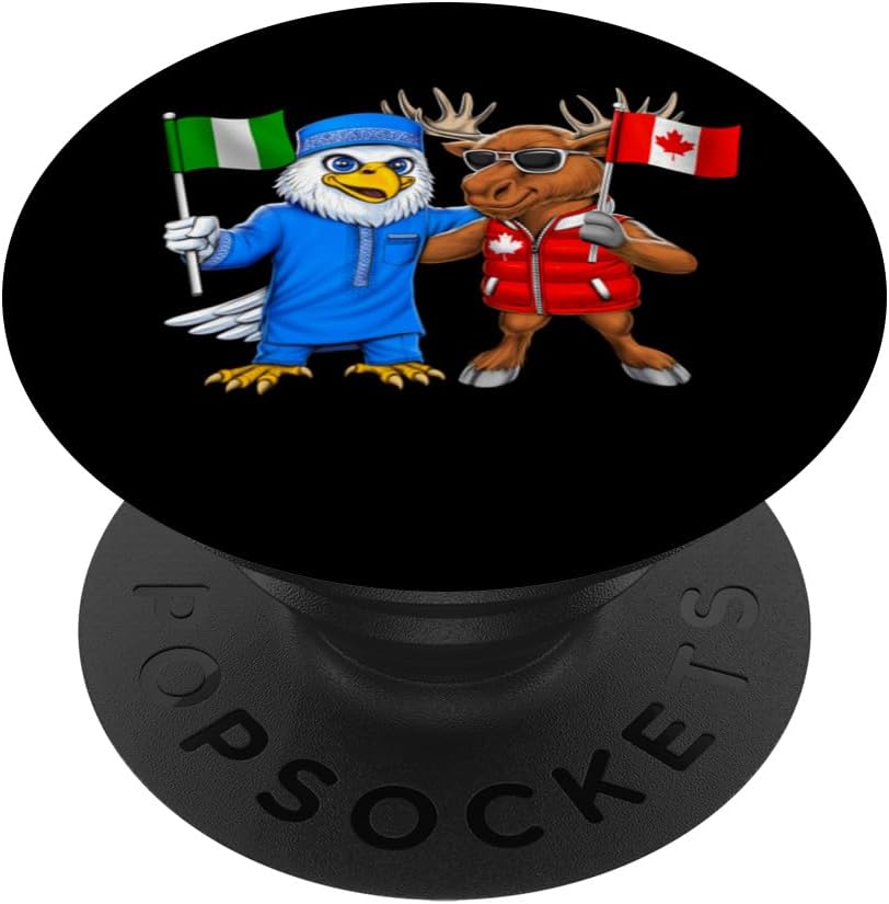 Nigeria Canada Flag Nigerian Roots Canadian Heritage PopSockets Adhesive PopGrip