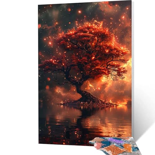 Pintura Diamante Árbol Diamond Painting Adultos, 5D Diamond Painting Sueño, Cristal Artes Bordado Punto Cruz Dibujos con Diamantes 35x50 cm Kit Manualidades Adultos para Decoracion Hogar model/-3853
