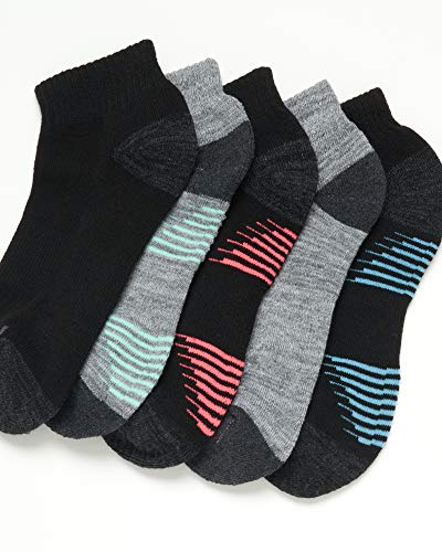 Image of Reebok Women's Quarter Socks - 12 Pack Performance Arch Support Ankle Socks - Cushioned Athletic Socks for Women (Size: 4-10), Size 4-10, Black /Grey