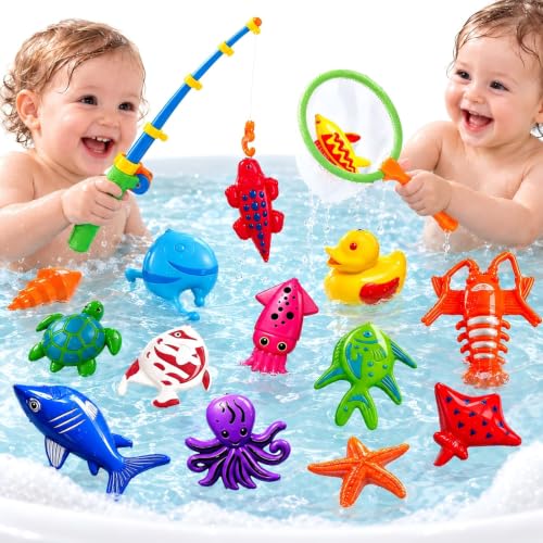 Angelspiel Badewanne mit 2 Angeln und 30 magnetischen Meerestieren