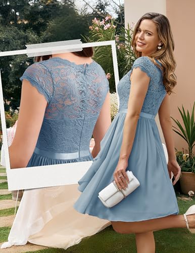 Image of Wedtrend Women's Bridesmaid Dresses Short Prom Dress Ruffle Semi Formal Cocktail Dresses Floral Homecoming Dress