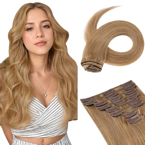 Image of Benehair Clip in Hair Extensions Real Human Hair, Blonde Hair Extensions Clip in Human Hair for Women, Long Straight, Remy Natural, Full Head 8pcs 14inch #60 Platinum Blonde