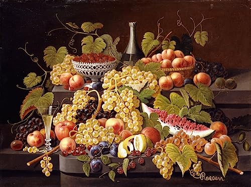 Peinture sur toile nature morte fruits art moderne 60x90cm