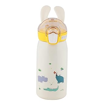 ZENTRIC Insulated Stainless Steel Bottle Hot & Cold Water Bottle for Kids Boys Girls, Double Walled Vacuum Insulated Stainless Steel Bottle, Thermos Flask with Sipper (530 ML) (White)