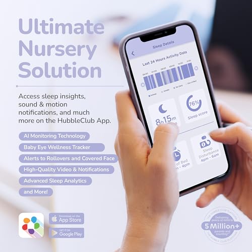 Hubble Connected SkyVision AI-Enhanced HD Smart Camera Baby Monitor, Parent Unit, Mount, Night Vision, Nightlight, Soothing Sounds, Wellness Tracker, App by HUBBLE CONNECTED - Image 7