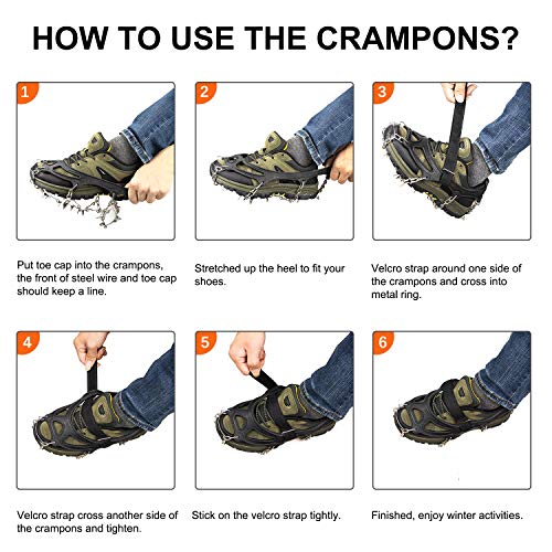 image for MerryXD Crampons Ice Cleats for Shoes and Boots Women Men Kids Anti Sl