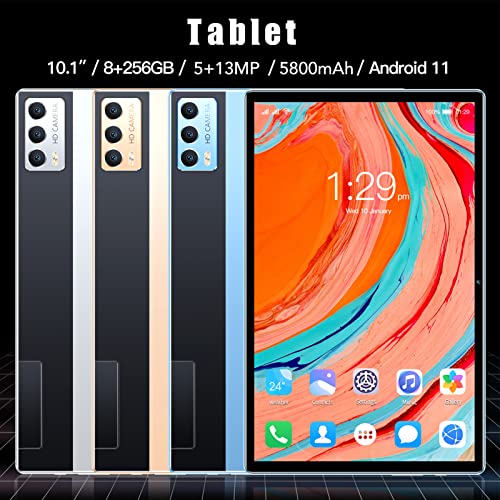 Image of CCYLEZ Tablet 10.1 inch for 11 Calling PC 2 Sim Slot, 8GB RAM 256GB ROM Octa Core Tablet, with IPS Touch Screen, Dual Band WiFi, 13MP 5MP Camera, Phone Call, Gold, US Plug (DNEIedh1ytnvgi)
