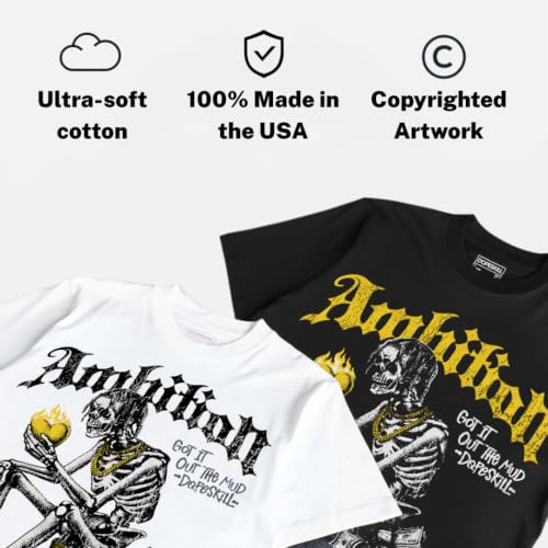 Image of DopeSkill Graphic Tee Streetwear Hip Hop Hypebeast Street Style Unisex T-Shirt Sneaker Colour Matching Shirts Horror Skeleton
