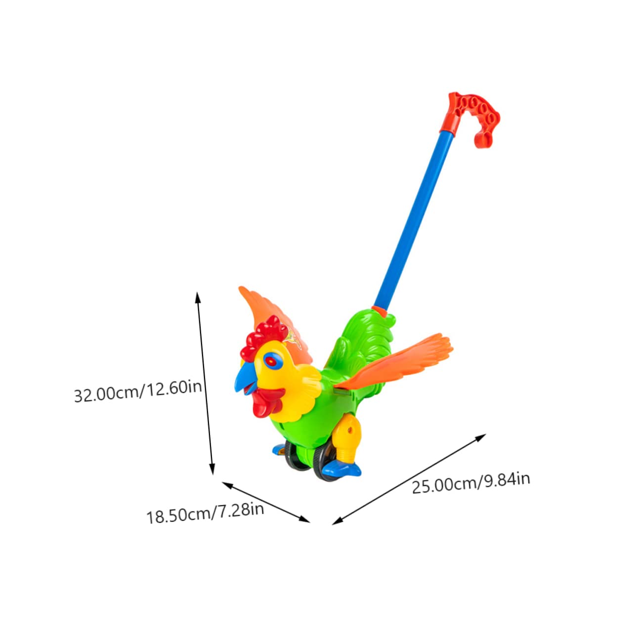 KESYOO Cartoon Trolley Rooster Design Pushing Cart for Cognitive Play Early Education Walker Engaging Pulling for Fun Learning Experience