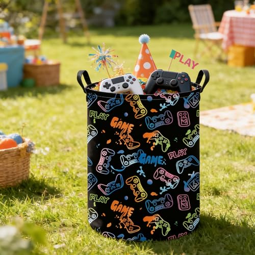 Image of Game Fabric Storage Bin Nursery Organizer Basket