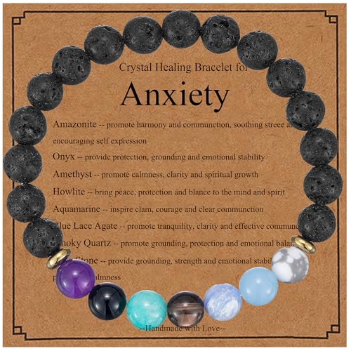 Plumiss Anxiety Gifts Bracelets for Women, Boho Handmade Natural Healing ...