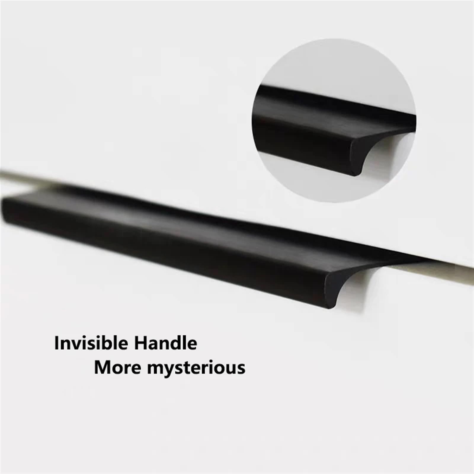 Tiradores ocultos para armarios con borde para el Manija de puerta cajón gabinete Multicolor 80-1200 mm(Schwarz,Length 800mm)