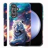 BFRKXOCK for Galaxy S26 Plus Case, Shockproof 2-in-1 Double Protective Cover, Exquisite Design Anti Scratch Stylish for Samsung Galaxy S26 Plus 2026 6.7", White Tiger Starry Sky