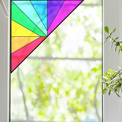 Corner Rainbow Stained Glass Window Film (12
