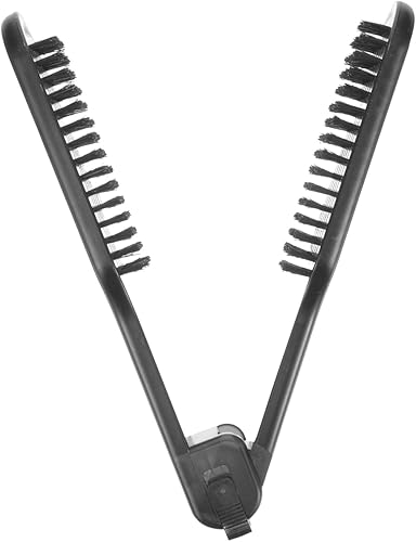 Miniatura 8 de Peine de peinado recto con cerdas en forma de V, cepillo de abrazadera antiestático, resistente al calor, plancha de pelo de 8.66 pulgadas para uso