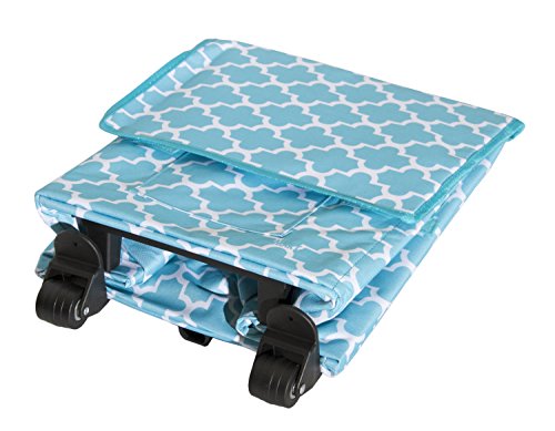dbest products Smart Cart, Moroccan Tile Collapsible Rolling Utility Cart Basket Grocery Shopping Teacher Hobby Craft Art