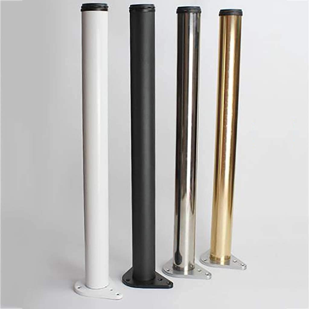 Gambe per mobili regolabili in acciaio inox, 2 pezzi, gambe per tavolo in metallo per piano di lavoro/unità/bar della cucina, gamba di supporto rotonda in nero, altezza 10 cm, design moderno per arre