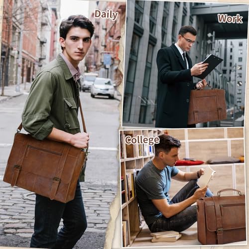 Maletín messenger para laptop 15.6 pulgadas marrón miniatura 2