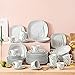 Imagen de VEWEET AVIVA Juegos de Vajillas 60 Piezas de Porcelana con 12 Taza 200 ml
