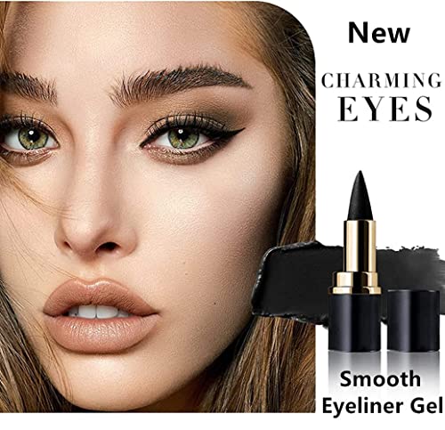 Mysense Black Gel Eye Liner Sticks Smooth Matte Black Eye-liner Pencil Tattoo Eyeliner Pen Makeup Eye-liners for Women(Black) - Image 3