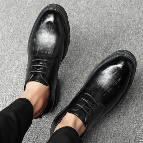 Men's Elevator Shoes Comfortable Business Oxford Shoes with Height Increase Insoles Lace Up Office Business Shoes3