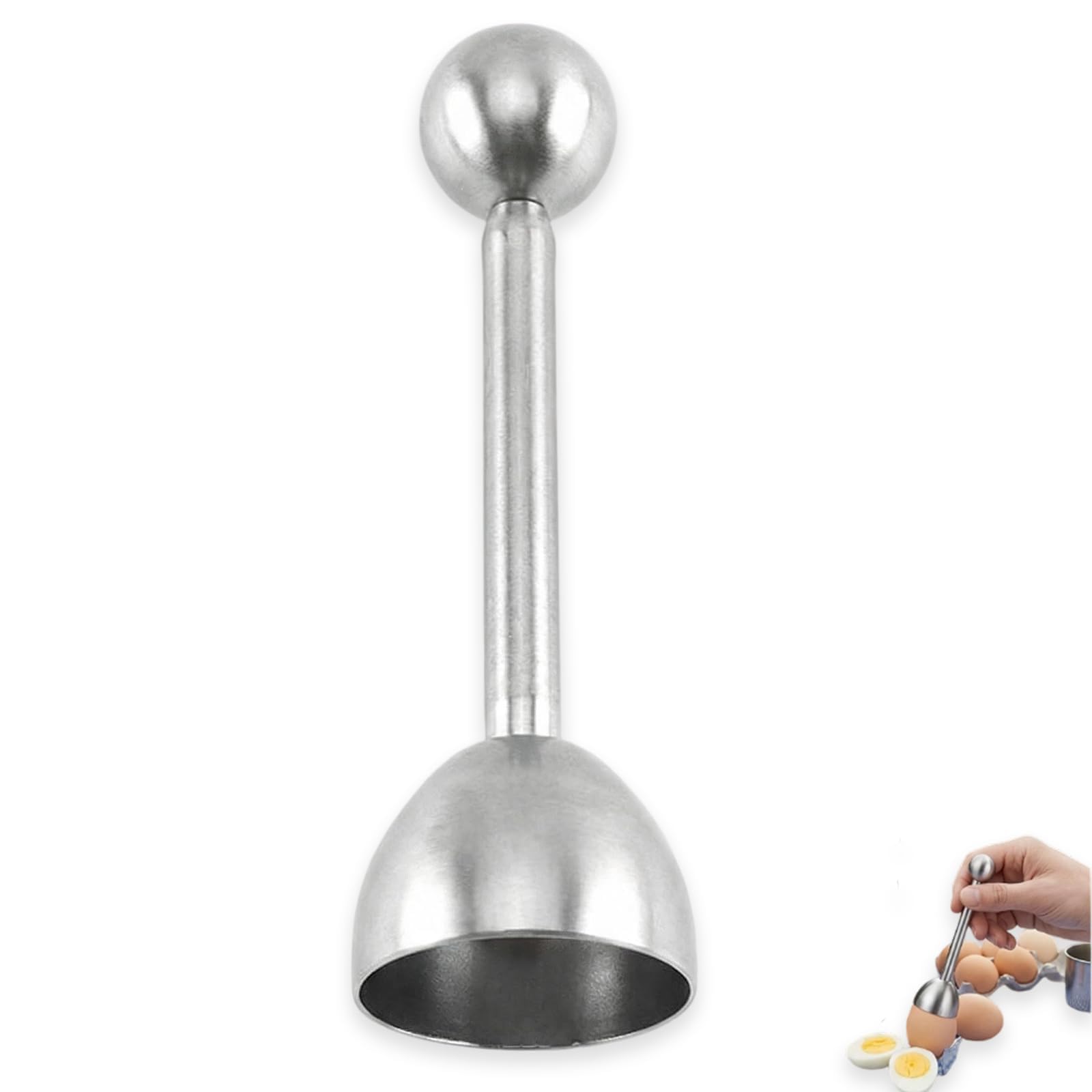 Abridor de Huevos de Acero Inoxidable, Cortador de Cáscara para Huevos Hervidos Duros y Blandos, Abridor Rápido sin Desperdicio para Cocina