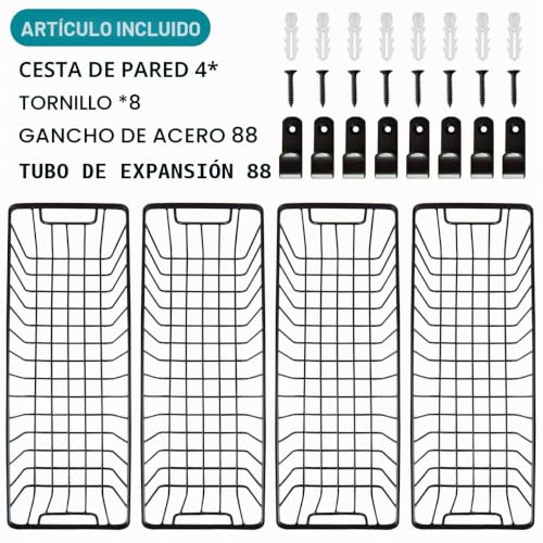 Cesta de pared colgante para ganar espacio en cocinas pequeñas y despensas 5