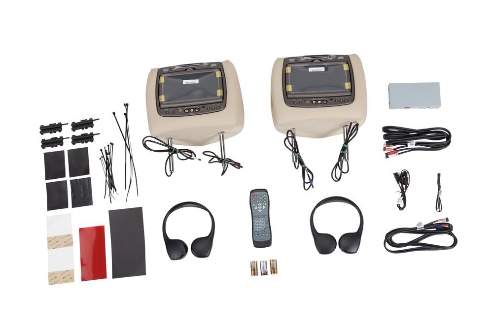 GM Accessories 23408492 Rear-Seat Entertainment System with DVD Player in Sahara Beige Vinyl