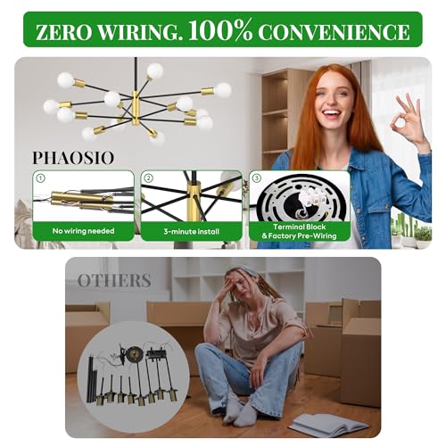 Phaosio Sputnik Chandelier 12-Light – Mid Century Modern Elegance - Image 2