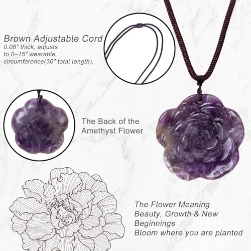 Collier avec pendentif fleur en cristal chaîne ajustable ras de cou - 2