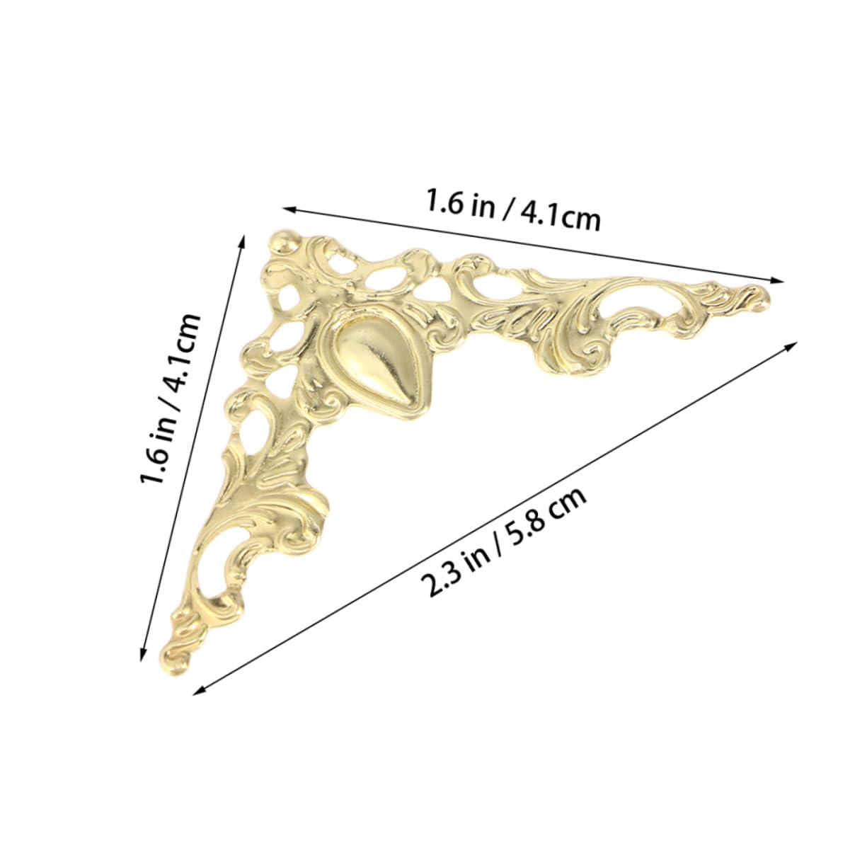 Angoily 50pcs Scrapbook Corner Protector Album Corner Decorative Cover Metal Corner Protector Book Corner Cover Golden