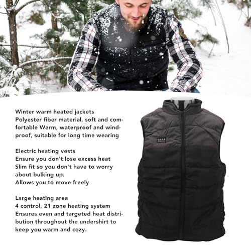 Colete aquecido elétrico de ajuste fino, grande área de aquecimento, alimentado por USB, macio e con