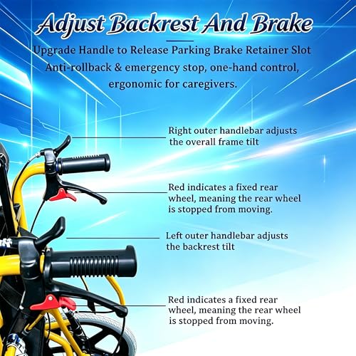 Image of Pediatric Cerebral Palsy Wheelchair - Foldable Adjustable Reclining Wheelchair for Kids,Children's Mobility Wheelchair,Ergonomic Medical Transport Chair for Children with Special Needs (Yellow)