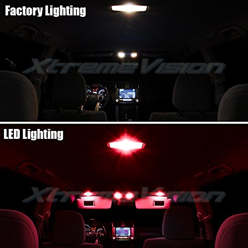 Xtremevision Interior Led For Honda Accord 2003-2012 (12 Pieces) Red Interior Led Kit + Installation Tool #TOP2