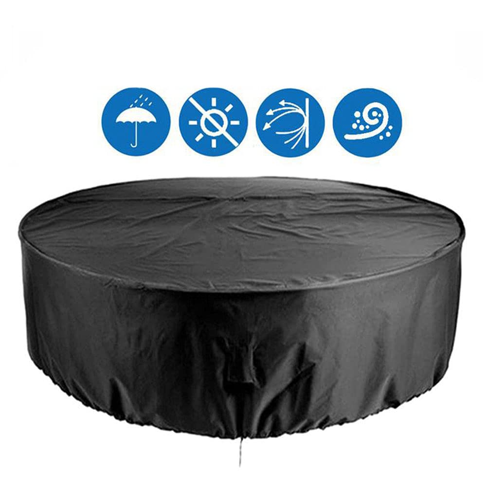 Bâche de piscine ronde pliable, tissu Oxford 420D, imperméable, coupe-vent, résistante aux UV, pour piscine, spa, noir