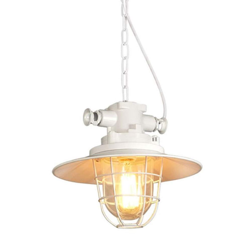Suspension industrielle E27 blanche pour éclairer un escalier sombre ou un comptoir
