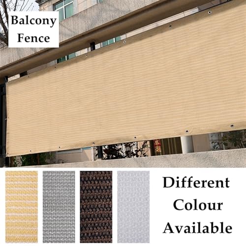YXINAER Seitenmarkise Ausziehbar Beige Balkon Sichtschutznetz Zaun Abschirmung Windschutz Wohnung Balkon Terrasse Unterstand Sichtschutznetz(0.8x4m)