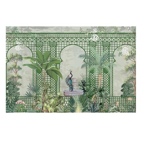 Image of PAPER PLANE DESIGN Traditional Mughal Garden Exquisite Ethnic Wall Mural Wallpaper. Full Wall Coverage for Room. (Ds6) (12 X 15 FEET, Non Woven Prime - Non Adhesive)