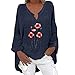 Bench Shirt Damen T.o.t.y Damen Langarm V-Ausschnitt Blumenmuster Unregelmäßiger Saum Top T-Shirt Freizeithemden T-Shirt Bluse Yoga Oberteil Damen