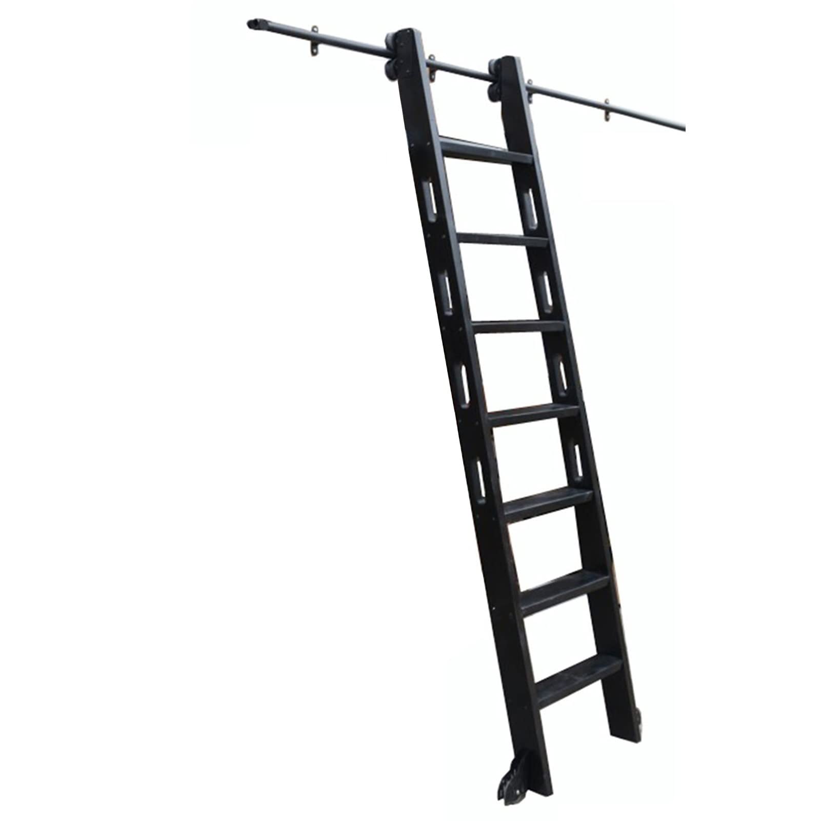 Kit de quincaillerie pour échelle coulissante MiroDo avec rails en acier rustique