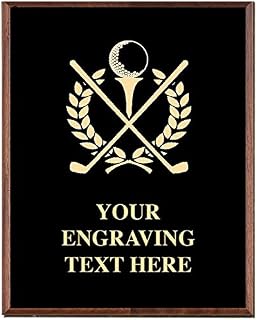 Crown Awards Golf Plaques, Custom Engraved Golf Clubs with Ball Plaque Award, Great Customizable Golfing Gift Prime