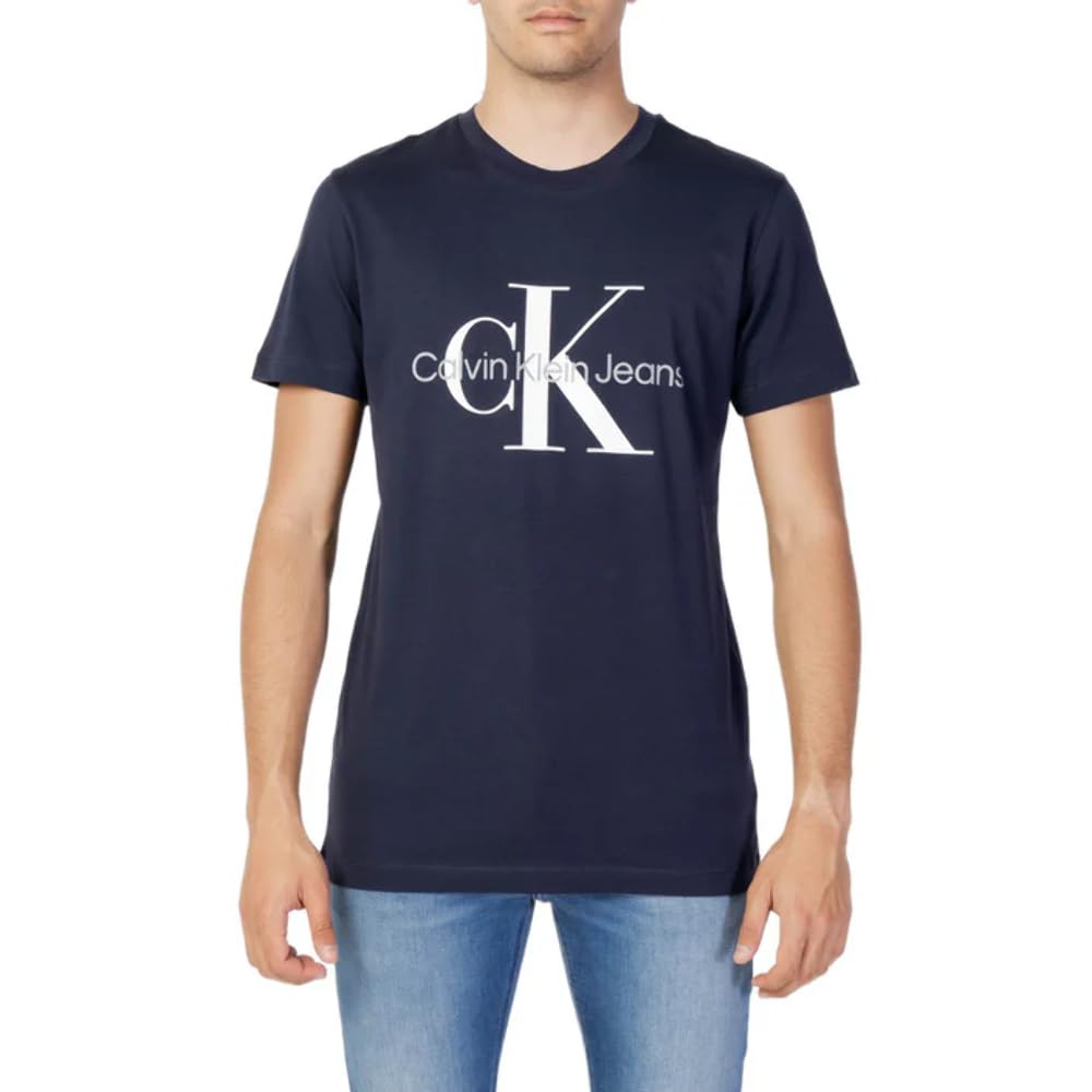 Calvin Klein Jeans Men's Core Monologo Slim Tee J30j320935 S/S T-Shirts, Blue, S