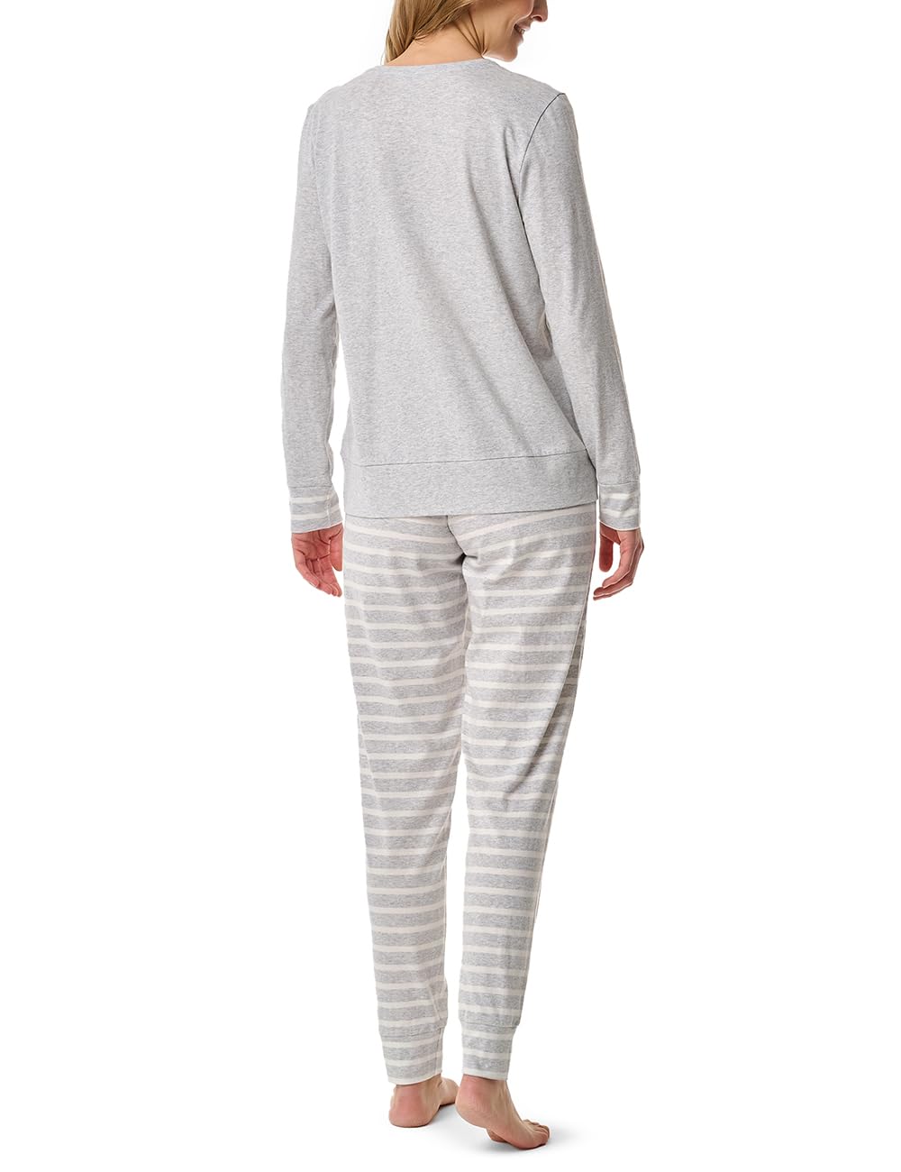 Schiesser Damen Schlafanzug lang Set mit Bündchen weiche Baumwolle - Nightwear