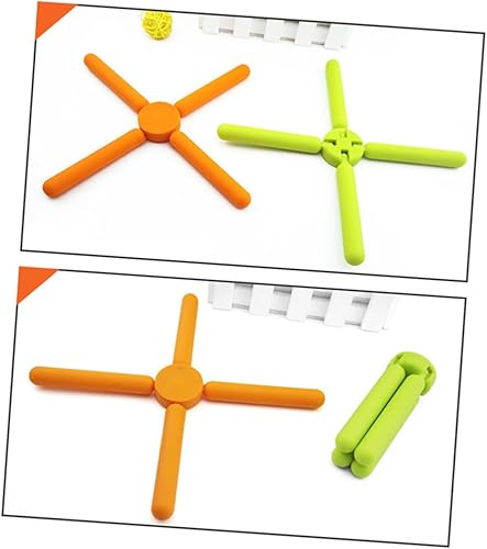 Miniatura 2 de OKUMEYR Trvlpod - Soporte para ollas de silicona expandible en caliente, salvamanteles plegables de silicona, sin silicona, manteles individuales de