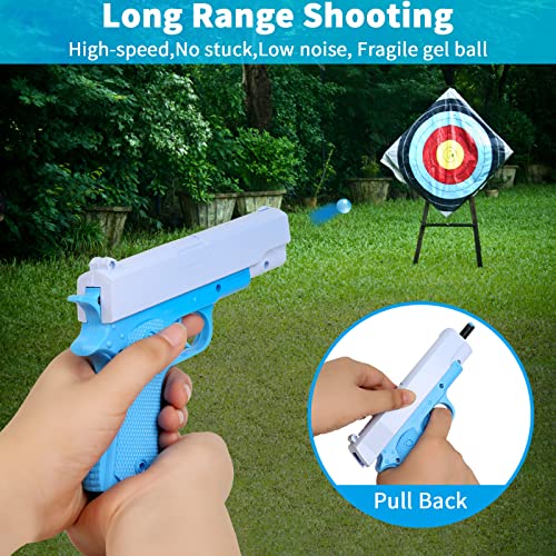 Bsforv Manual Splatter Ball Gun,Gel Splatter Ball Blaster Without Charge,Splat Blaster Toy Pistol Suitable For Backyard Games Gift For Boys, Girls And Adults Ages (Blue) #TOP2