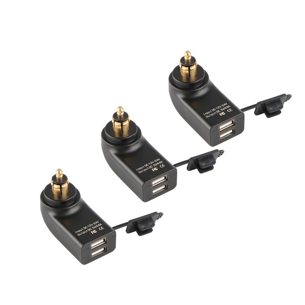 Podwójna ładowarka USB do motocykla, adapter zasilania For BMW R1200GS Adventure, R1250GS Adv, R1200rt, S1000XR, F850GS i F650GS, gniazdo wtykowe(3 Pieces)