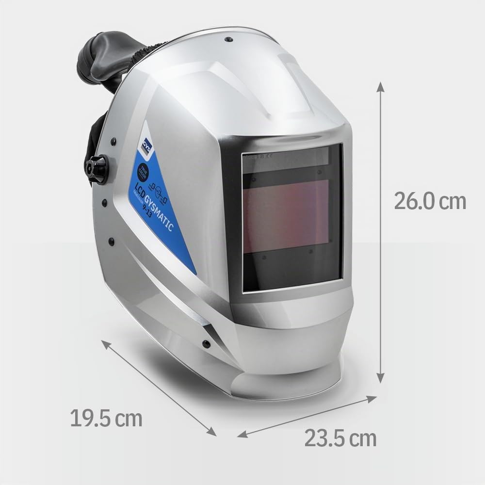 GYS, Masque de Soudage Respiratoire LCD GYSMATIC 3/9-13 G AIR True Color XL, Champ de Vision 100x60mm, Assombrissement Auto 0,04ms, Classe Optique 1/1/1/1, Filtre TH2 pour MMA, TIG, MIG/MAG & Meulage